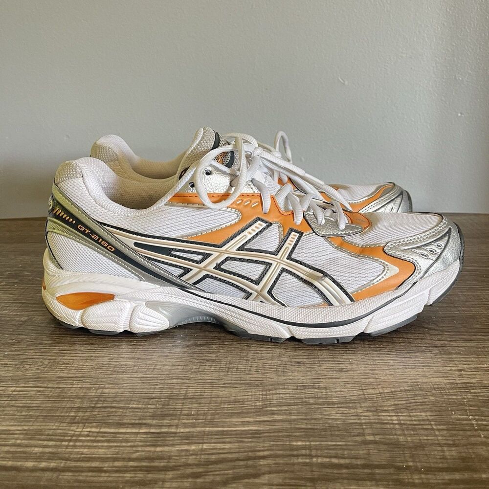 ASICS GT-2160 Men White Orange Lily Low Top Running Sneakers Size 10 NO INSOLES